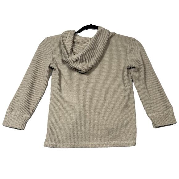 Abercrombie Kids Tan Waffle Knit Hoodie Sweatshirt Size 5/6 Relaxed Fit - Picture 2 of 4